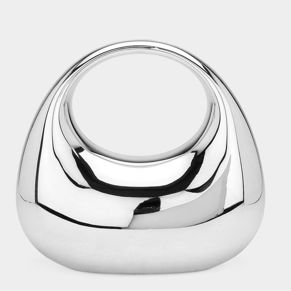 Metallic Acrylic Crescent Hand Bag